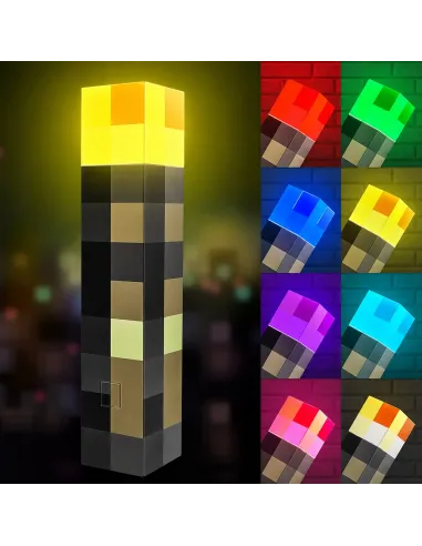 MineTorch Lampka LED Pochodnia RGB 7 Kolorów USB-C Na Ścianę Gaming RGB