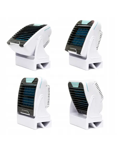 KLIMATOR PRZENOŚNY BIURKOWY WIATRAK NA WODĘ i LÓD 3W1 WENTYLATOR USB + AKU