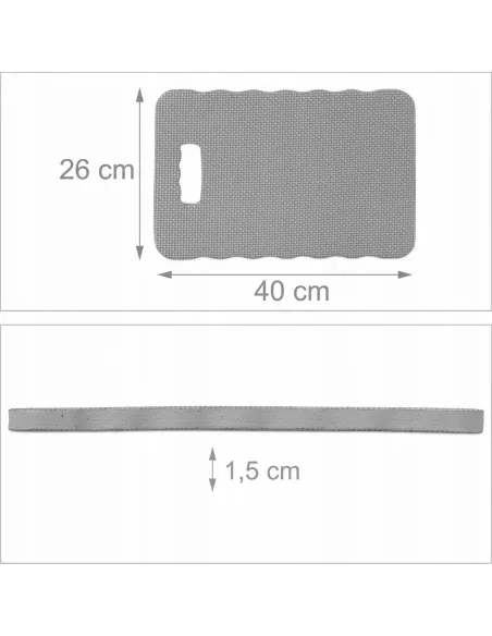 2x MATA WARSZTATOWA OGRODOWA KLĘCZNIK PODKŁADKA POD KOLANA 40x26cm SZARA