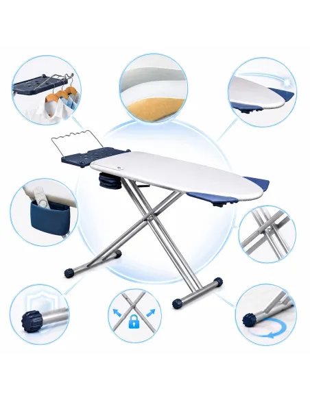 Deska do Prasowania Mabel Home 8w1 XXL 120x37cm z Uchwytem Skrzydełka Rękaw