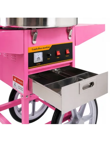 MASZYNA DO WATY CUKROWEJ 1200W Z WÓZKIEM PROFESJONALNA XXL 72cm