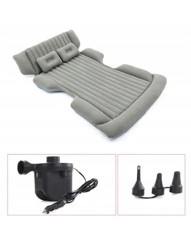 MATERAC Samochodowy XXL 184x122cm do SUV Łóżko Do Auta + POMPKA Szary