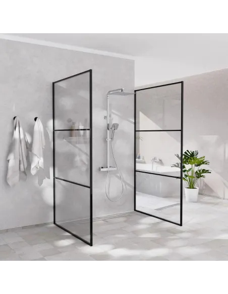Bateria Natryskowa z Termostatem CHROM + Zestaw Prysznicowy Deszczownica