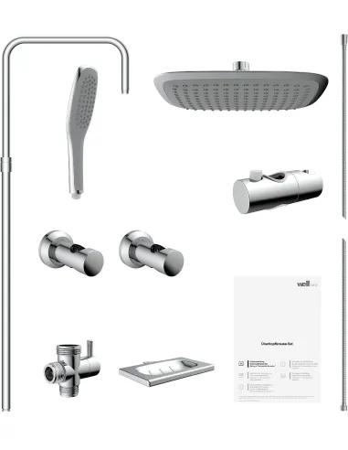 ZESTAW PRYSZNICOWY NATRYSKOWY REGULOWANY DESZCZOWNICA SŁUCHAWKA UCHWYT