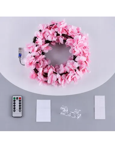 GIRLANDA Lampki LED Sakura Kwiaty Wiśni 2,3m 144 LED USB +PILOT Dekoracja