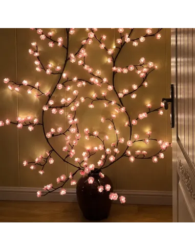 GIRLANDA Lampki LED Sakura Kwiaty Wiśni 2,3m 144 LED USB +PILOT Dekoracja