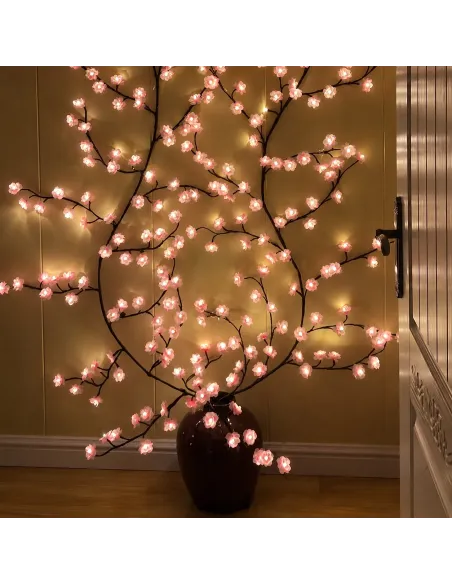 GIRLANDA Lampki LED Sakura Kwiaty Wiśni 2,3m 144 LED USB +PILOT Dekoracja
