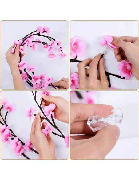 GIRLANDA Lampki LED Sakura Kwiaty Wiśni 2,3m 144 LED USB +PILOT Dekoracja