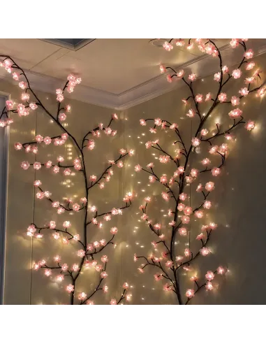 GIRLANDA Lampki LED Sakura Kwiaty Wiśni 2,3m 144 LED USB +PILOT Dekoracja