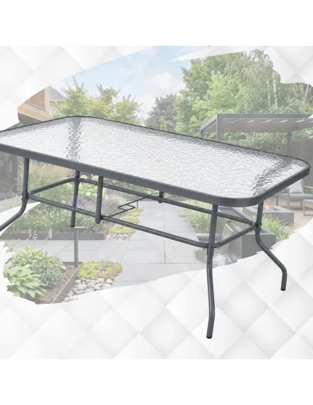 Stolik Stół Ogrodowy Kawowy Szklany Stal Balkon TarasPatio 110x70