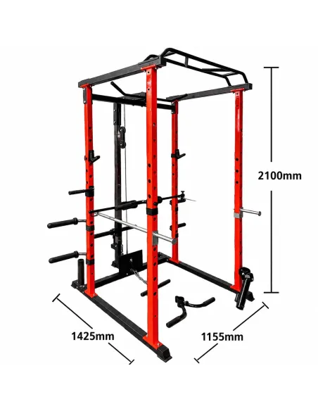 Klatka Treningowa do Ćwiczeń Wielofunkcyjna Power Rack Drążek Wyciąg Atlas