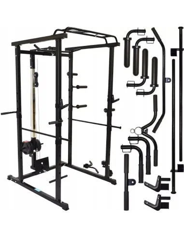 Klatka Treningowa do Ćwiczeń Wielofunkcyjna Power Rack Drążek Wyciąg Atlas