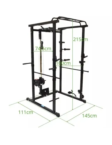 Klatka Treningowa do Ćwiczeń Wielofunkcyjna Power Rack Drążek Wyciąg Atlas