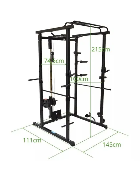 Klatka Treningowa do Ćwiczeń Wielofunkcyjna Power Rack Drążek Wyciąg Atlas