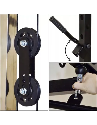 Klatka Treningowa do Ćwiczeń Wielofunkcyjna Power Rack Drążek Wyciąg Atlas
