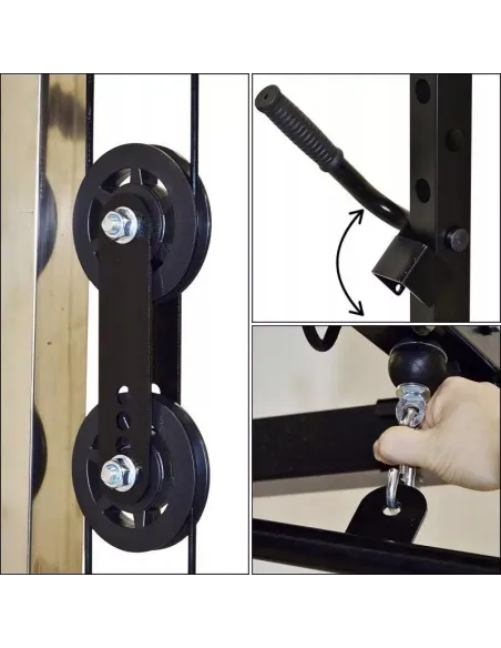 Klatka Treningowa do Ćwiczeń Wielofunkcyjna Power Rack Drążek Wyciąg Atlas