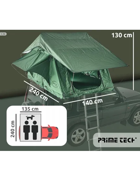 Duży Namiot Dachowy 140×240cm Samochodowy PRIME TECH Soft Shell