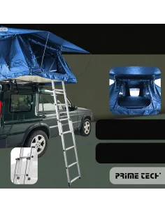 Duży Namiot Dachowy 140×240cm Samochodowy PRIME TECH Soft Shell Niebieski 2
