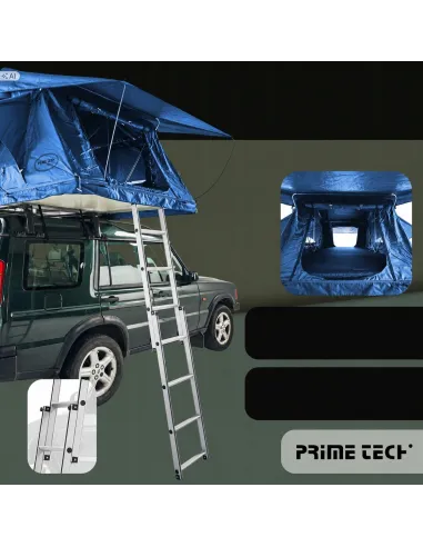 Duży Namiot Dachowy 140×240cm Samochodowy PRIME TECH Soft Shell Niebieski