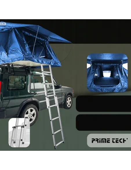 Duży Namiot Dachowy 140×240cm Samochodowy PRIME TECH Soft Shell Niebieski