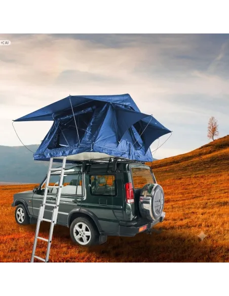 Duży Namiot Dachowy 140×240cm Samochodowy PRIME TECH Soft Shell Niebieski