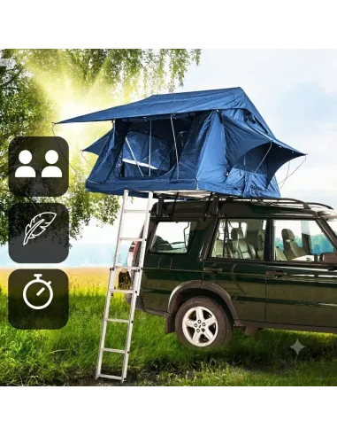 Duży Namiot Dachowy 140×240cm Samochodowy PRIME TECH Soft Shell Niebieski