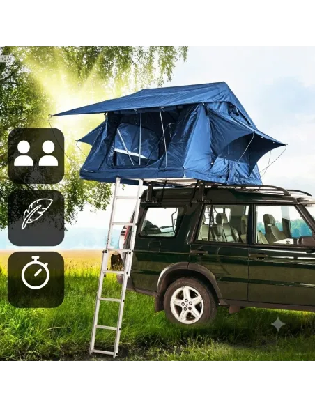 Wielki Namiot Dachowy 180×240cm Samochodowy PRIME TECH Soft Shell XL Blue