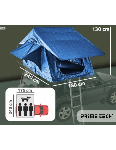 Wielki Namiot Dachowy 180×240cm Samochodowy PRIME TECH Soft Shell XL Blue