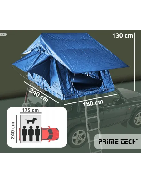 Wielki Namiot Dachowy 180×240cm Samochodowy PRIME TECH Soft Shell XL Blue