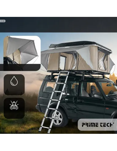 Aluminiowy Namiot Dachowy 215x140cm samochodowy PRIME TECH NEVADA Beżowy