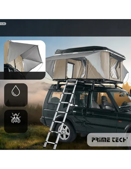 Aluminiowy Namiot Dachowy 215x140cm samochodowy PRIME TECH NEVADA Beżowy