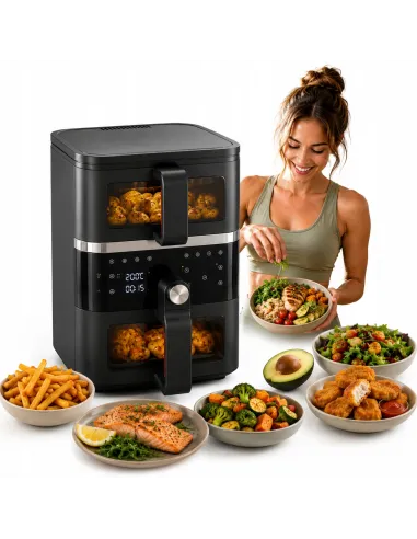 Frytkownica beztłuszczowa Dwukomorowa 10L Air Fryer Comida 2500W 10xprogram