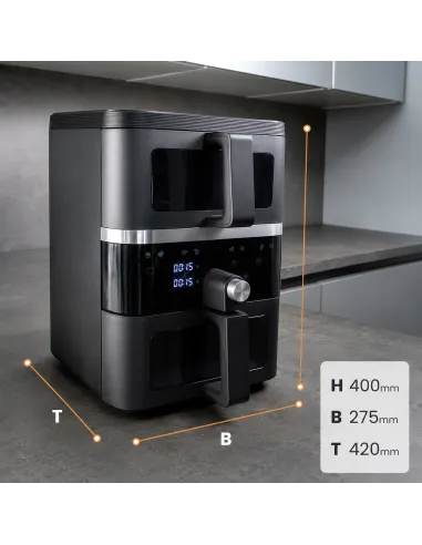 Frytkownica beztłuszczowa Dwukomorowa 10L Air Fryer Comida 2500W 10xprogram