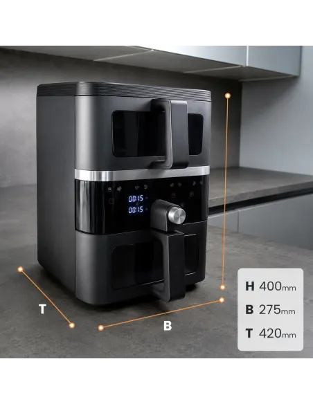 Frytkownica beztłuszczowa Dwukomorowa 10L Air Fryer Comida 2500W 10xprogram