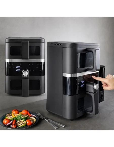Frytkownica beztłuszczowa Dwukomorowa 10L Air Fryer Comida 2500W 10xprogram