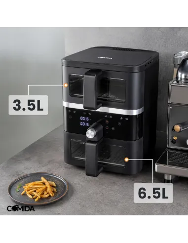 Frytkownica beztłuszczowa Dwukomorowa 10L Air Fryer Comida 2500W 10xprogram