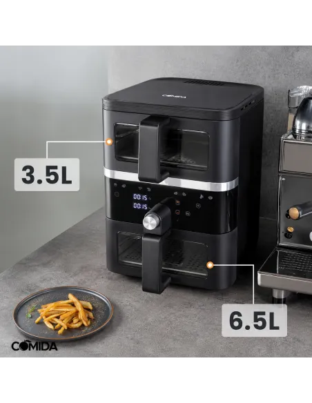 Frytkownica beztłuszczowa Dwukomorowa 10L Air Fryer Comida 2500W 10xprogram