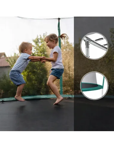 DUŻA TRAMPOLINA OGRODOWA OWALNA 274x396cm z SIATKĄ WEWNĘTRZNĄ