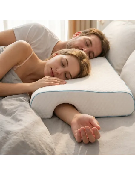 Poduszka Ortopedyczna Memory Foam dla Par i Śpiących na Boku na Lewą rękę