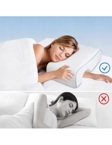 Poduszka Ortopedyczna Memory Foam dla Par i Śpiących na Boku na Lewą rękę
