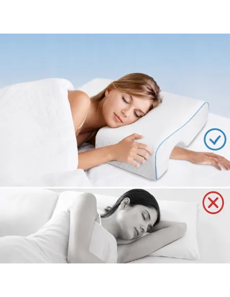 Poduszka Ortopedyczna Memory Foam dla Par i Śpiących na Boku na Lewą rękę