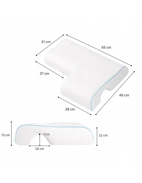 Poduszka Ortopedyczna Memory Foam dla Par i Śpiących na Boku na Lewą rękę