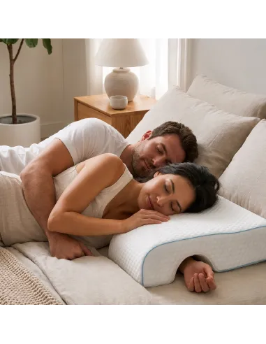 Poduszka Ortopedyczna Memory Foam dla Par i Śpiących na Boku na Lewą rękę