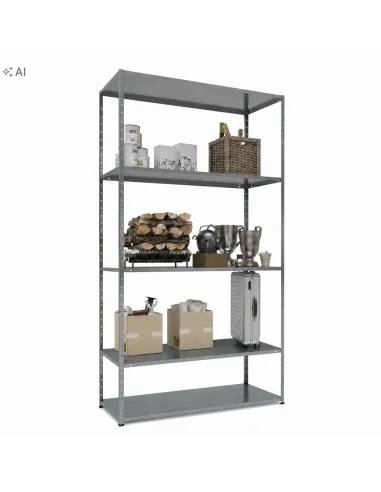 Metalowy Ocynkowany Skręcany regał magazynowy – 5 półkek, 180x90x40cm