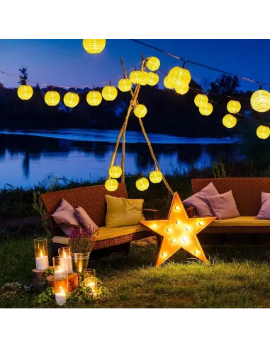 Lampiony Solarne 8M 30 LED Ogród Balkon Taras Party
