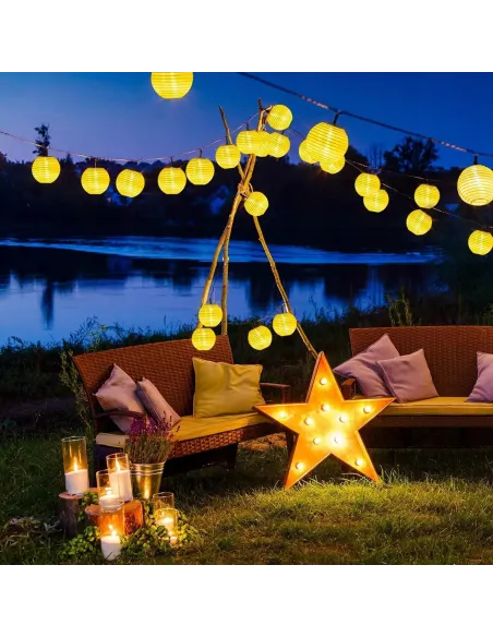 Lampiony Solarne 8M 30 LED Ogród Balkon Taras Party