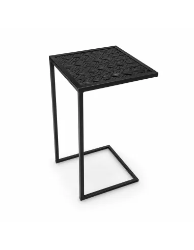 STOLIK POMOCNICZY BOCZNY LOFTOWY CZARNY METALOWY 25x25x55 CM DO SOFY FOTELA