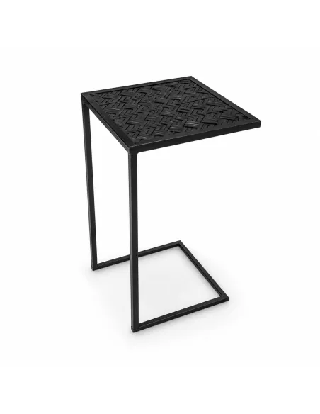 STOLIK POMOCNICZY BOCZNY LOFTOWY CZARNY METALOWY 25x25x55 CM DO SOFY FOTELA
