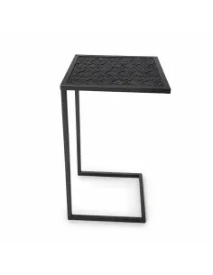 STOLIK POMOCNICZY BOCZNY LOFTOWY CZARNY METALOWY 25x25x55 CM DO SOFY FOTELA 2