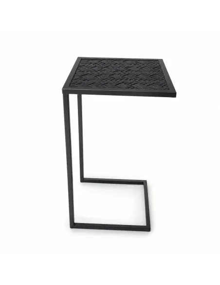 STOLIK POMOCNICZY BOCZNY LOFTOWY CZARNY METALOWY 25x25x55 CM DO SOFY FOTELA